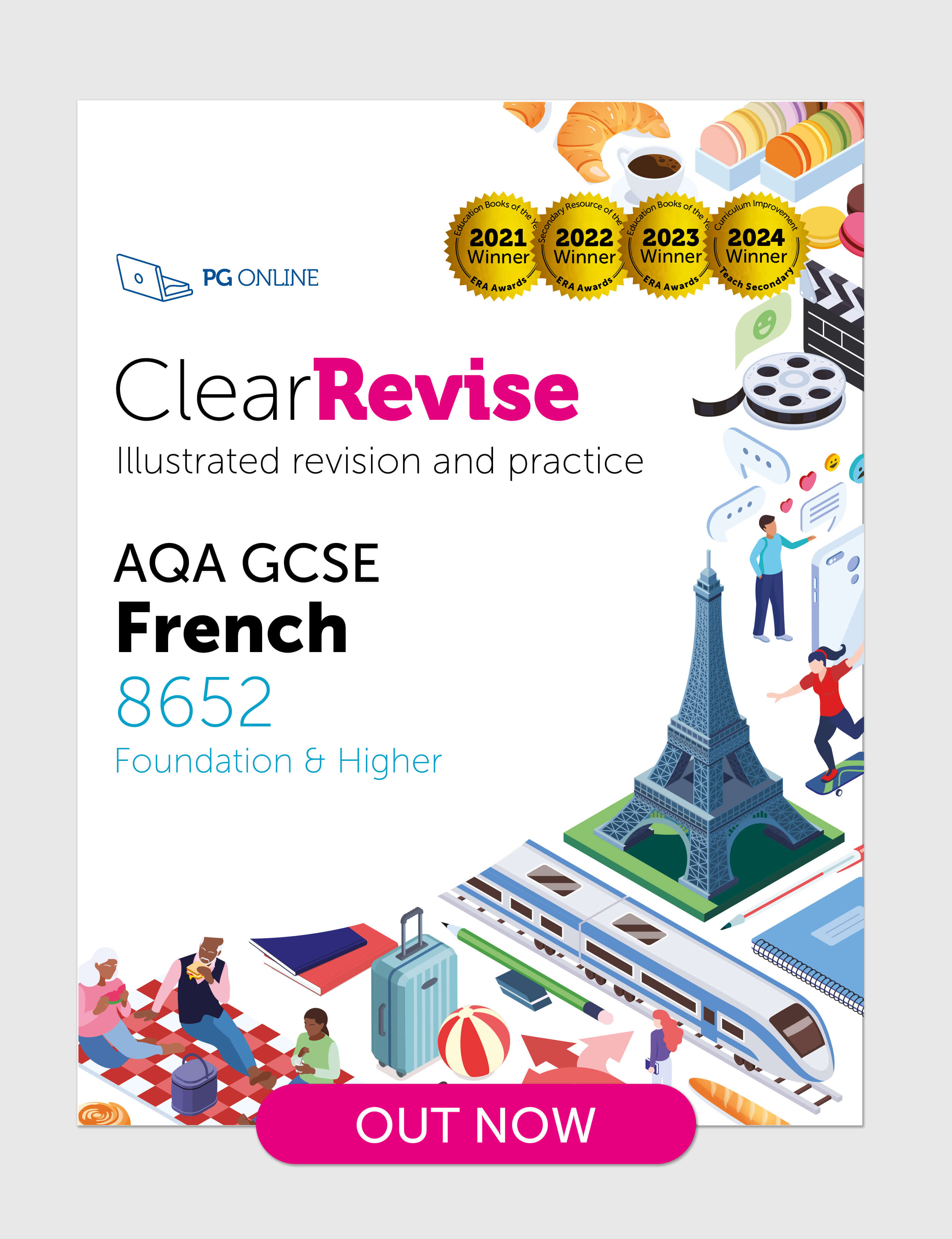 ClearRevise AQA French revision book cover